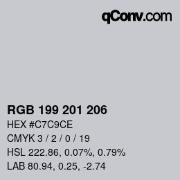 Color code: RGB 199 201 206 | qconv.com