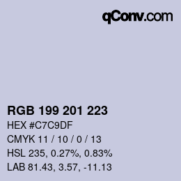 カラーコード: RGB 199 201 223 | qconv.com