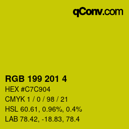 Color code: RGB 199 201 4 | qconv.com