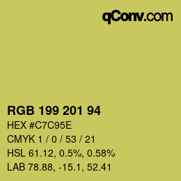 Código de color: RGB 199 201 94 | qconv.com