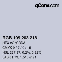 Color code: RGB 199 203 218 | qconv.com