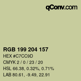 Color code: RGB 199 204 157 | qconv.com