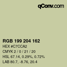 Color code: RGB 199 204 162 | qconv.com