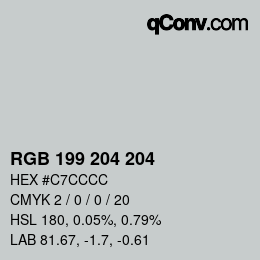 Farbcode: RGB 199 204 204 | qconv.com