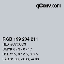 Farbcode: RGB 199 204 211 | qconv.com