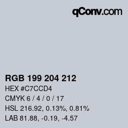 颜色代码: RGB 199 204 212 | qconv.com