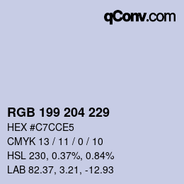 Color code: RGB 199 204 229 | qconv.com