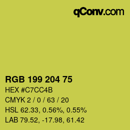 カラーコード: RGB 199 204 75 | qconv.com