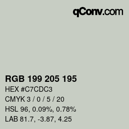 Farbcode: RGB 199 205 195 | qconv.com