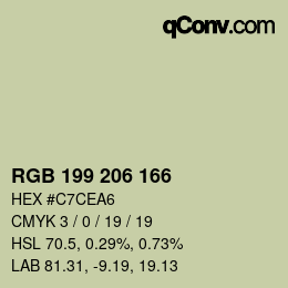 カラーコード: RGB 199 206 166 | qconv.com