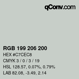 Code couleur: RGB 199 206 200 | qconv.com