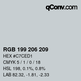 颜色代码: RGB 199 206 209 | qconv.com