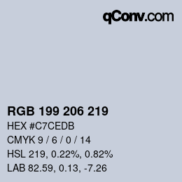 カラーコード: RGB 199 206 219 | qconv.com
