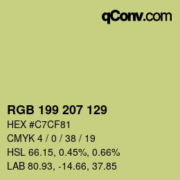 Color code: RGB 199 207 129 | qconv.com