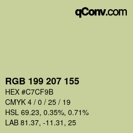 カラーコード: RGB 199 207 155 | qconv.com