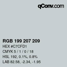 Color code: RGB 199 207 209 | qconv.com