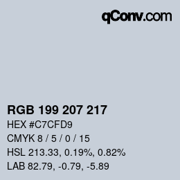 Code couleur: RGB 199 207 217 | qconv.com