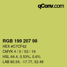 カラーコード: RGB 199 207 98 | qconv.com