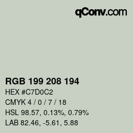 カラーコード: RGB 199 208 194 | qconv.com