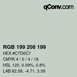 Color code: RGB 199 208 199 | qconv.com