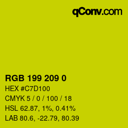 Color code: RGB 199 209 0 | qconv.com