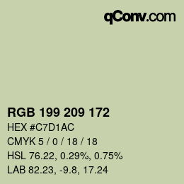Color code: RGB 199 209 172 | qconv.com