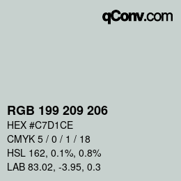 颜色代码: RGB 199 209 206 | qconv.com