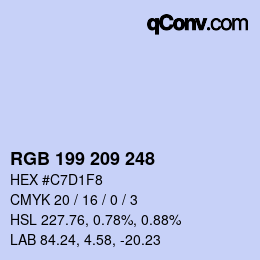 Color code: RGB 199 209 248 | qconv.com