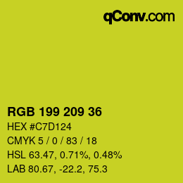 颜色代码: RGB 199 209 36 | qconv.com