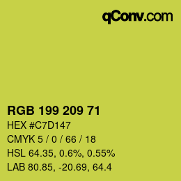 Color code: RGB 199 209 71 | qconv.com