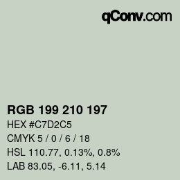 カラーコード: RGB 199 210 197 | qconv.com