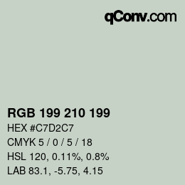 カラーコード: RGB 199 210 199 | qconv.com