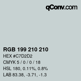 Color code: RGB 199 210 210 | qconv.com