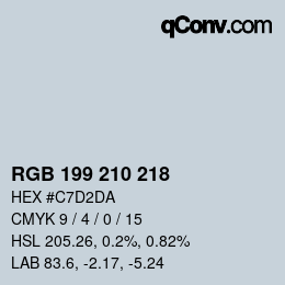 カラーコード: RGB 199 210 218 | qconv.com
