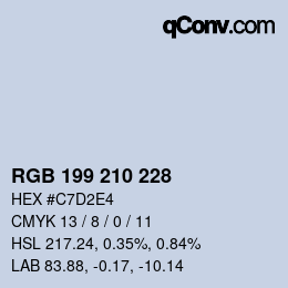 カラーコード: RGB 199 210 228 | qconv.com