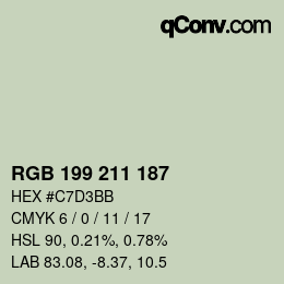 Código de color: RGB 199 211 187 | qconv.com