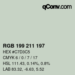 颜色代码: RGB 199 211 197 | qconv.com