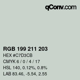 Color code: RGB 199 211 203 | qconv.com
