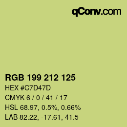 Farbcode: RGB 199 212 125 | qconv.com