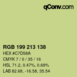 カラーコード: RGB 199 213 138 | qconv.com