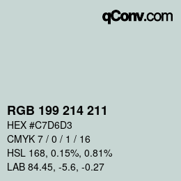 カラーコード: RGB 199 214 211 | qconv.com