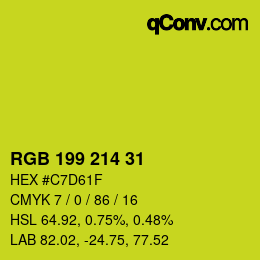 Código de color: RGB 199 214 31 | qconv.com