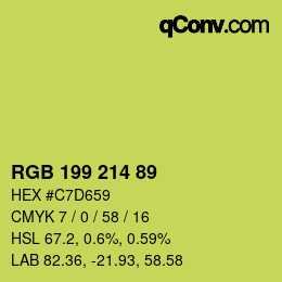 Color code: RGB 199 214 89 | qconv.com