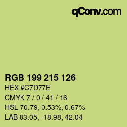 Farbcode: RGB 199 215 126 | qconv.com