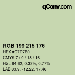 カラーコード: RGB 199 215 176 | qconv.com