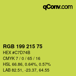 Color code: RGB 199 215 75 | qconv.com