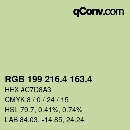 カラーコード: RGB 199 216.4 163.4 | qconv.com