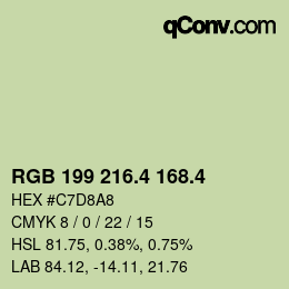 カラーコード: RGB 199 216.4 168.4 | qconv.com