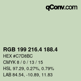 カラーコード: RGB 199 216.4 188.4 | qconv.com