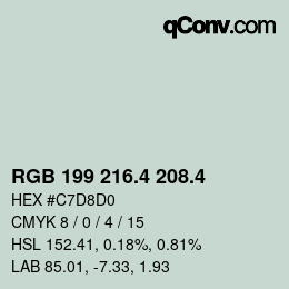 カラーコード: RGB 199 216.4 208.4 | qconv.com